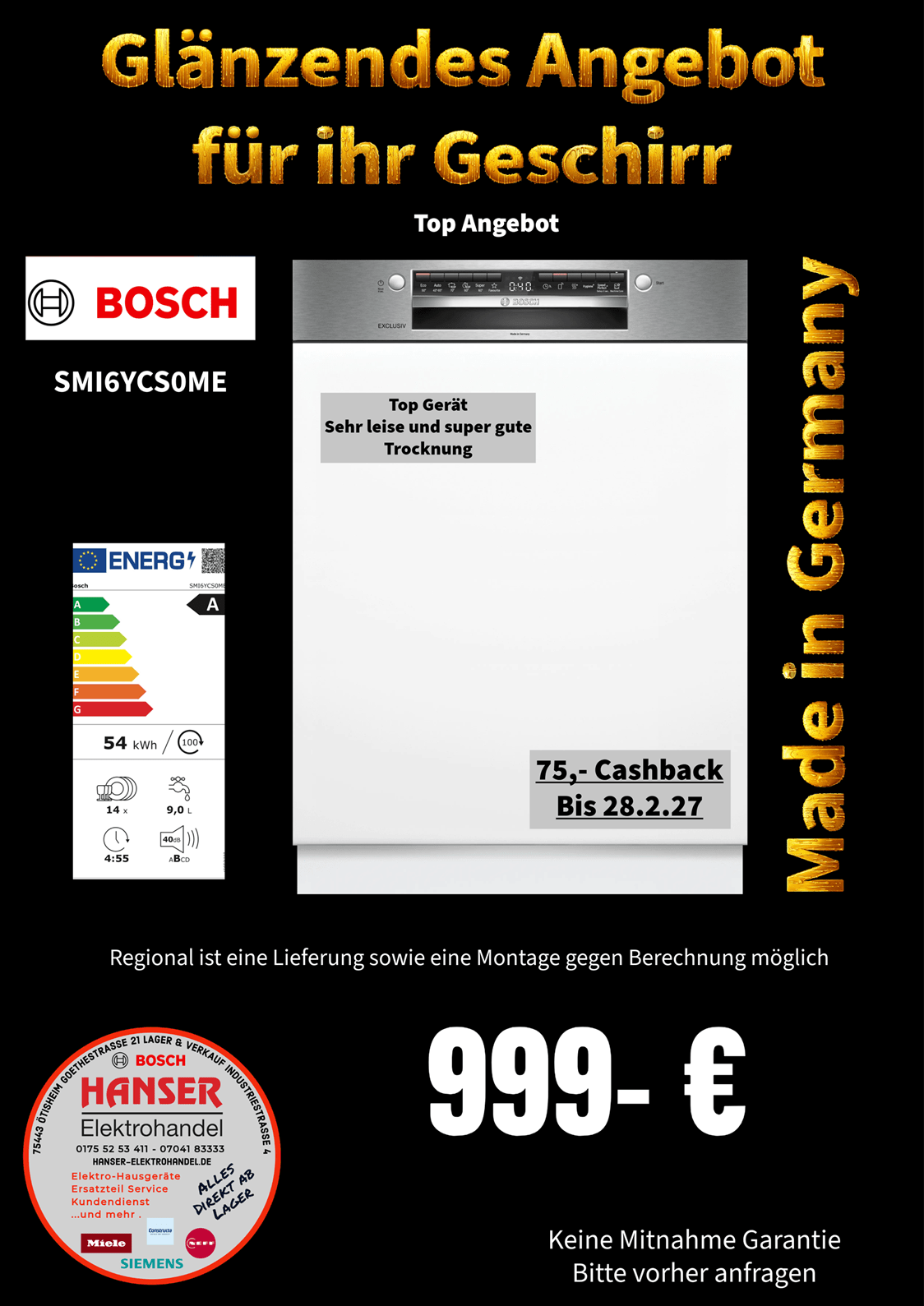 Bosch SMI6YCS0ME Spülmaschine 